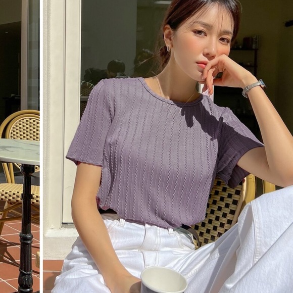 SHEIN Tops - Purple textured crop top